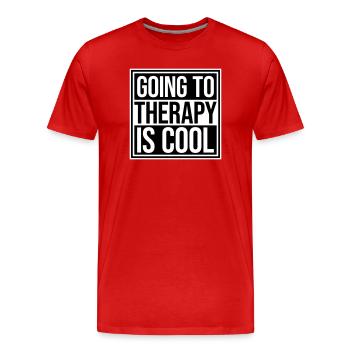 Going To Therapy Is Cool Lustig Psychisch Gesund - Männer Premium Bio T-Shirt - Rot - Vorne - Damien (186cm)