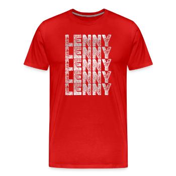Len as a dad - Men's Premium Organic T-Shirt - red - Front - Damien (186cm)