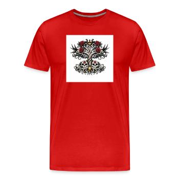Arbre Couronneux des Crânes - T-shirt bio Premium Homme - rouge - Devant - Damien (186cm)