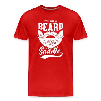 Bart zum Sattel Vintage-Logo - Männer Premium Bio T-Shirt - Rot - Vorne - Damien (186cm)