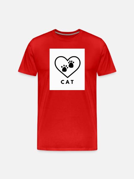 Cat Love - Men's Premium Organic T-Shirt - red