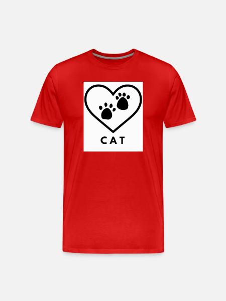 Cat love big - Men's Premium Organic T-Shirt - red
