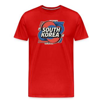 South Korea - Männer Premium Bio T-Shirt - Rot - Vorne - Damien (186cm)