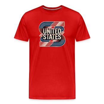 United States - Men's Premium Organic T-Shirt - red - Front - Damien (186cm)