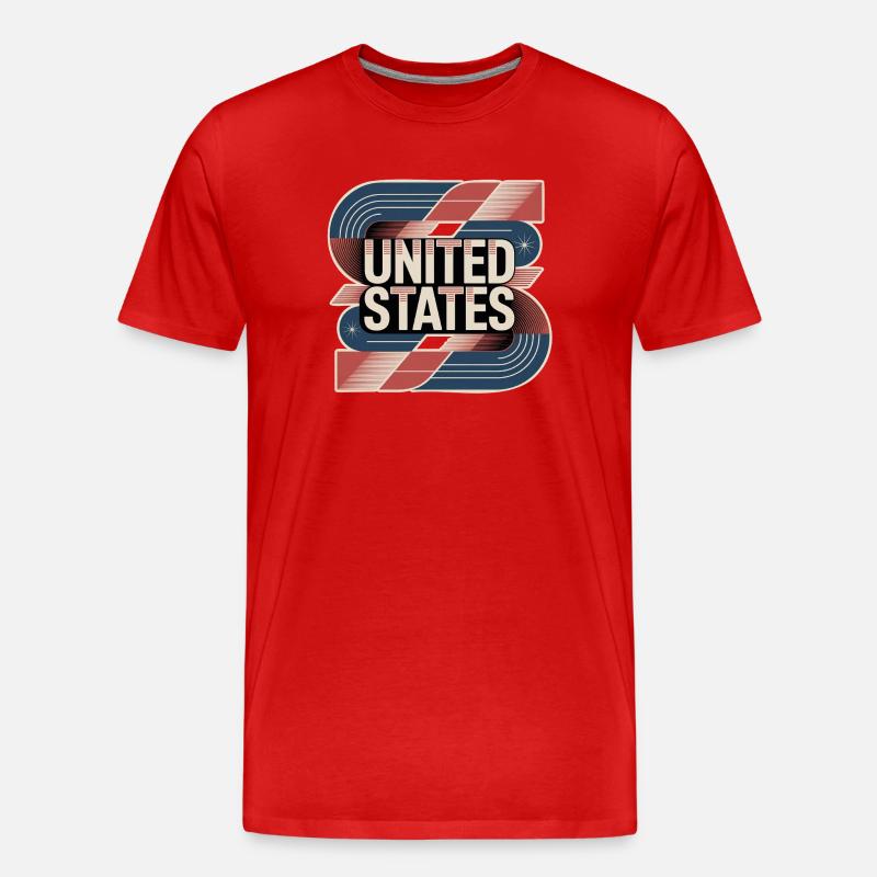États-Unis - T-shirt bio Premium Homme - rouge