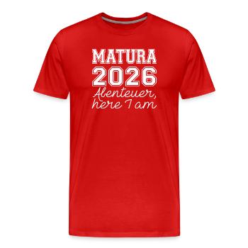 MATURA 2026 - Männer Premium Bio T-Shirt - Rot - Vorne - Damien (186cm)
