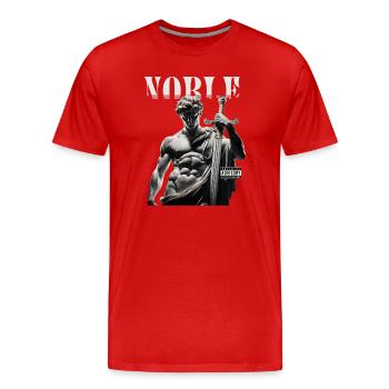 Noble David with Sword - Men's Premium Organic T-Shirt - red - Front - Damien (186cm)
