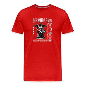 Hermes Mythos Vintage Screen Print - Men's Premium Organic T-Shirt - red - Front - Damien (186cm)