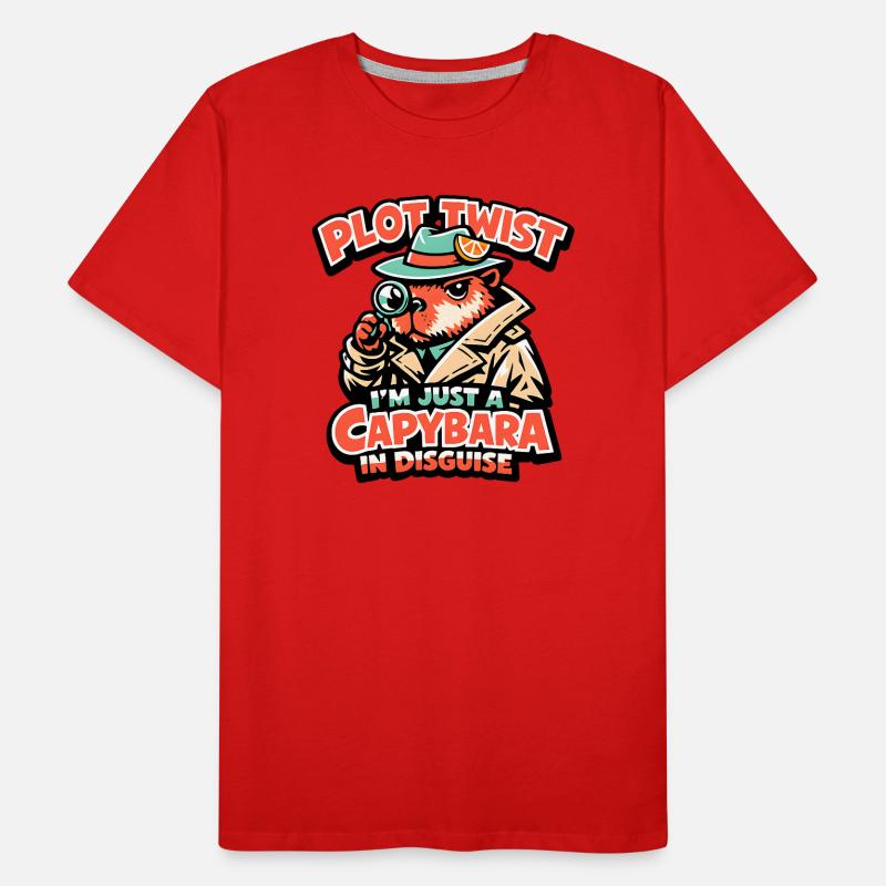 Plot Twist Capybara Detective Men's Premium Organic T-Shirt