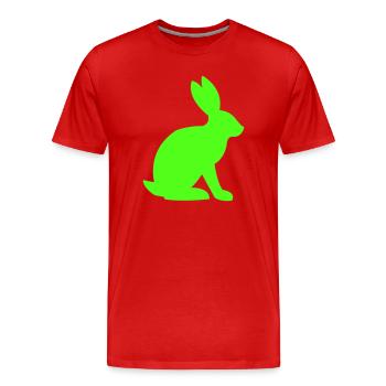 Kaninchen Silhouette Hase - Männer Premium Bio T-Shirt - Rot - Vorne - Damien (186cm)