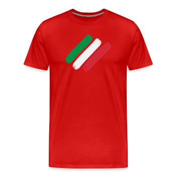 Itallienflagge - Streifen - Männer Premium Bio T-Shirt - Rot - Vorne - Damien (186cm)