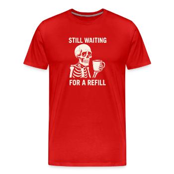 Squelette en attente de recharge - T-shirt bio Premium Homme - rouge - Devant - Damien (186cm)
