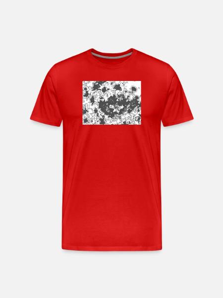 Black Blatten Silhouette Pattern - Men's Premium Organic T-Shirt - red