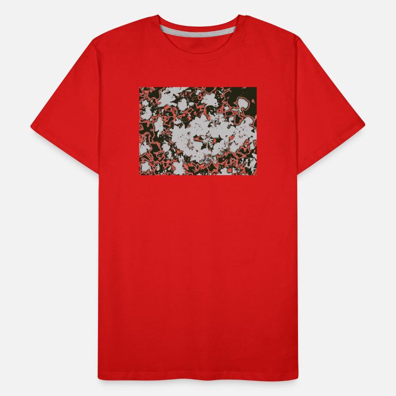 Red Nebula Abstract Pattern Men's Premium Organic T-Shirt