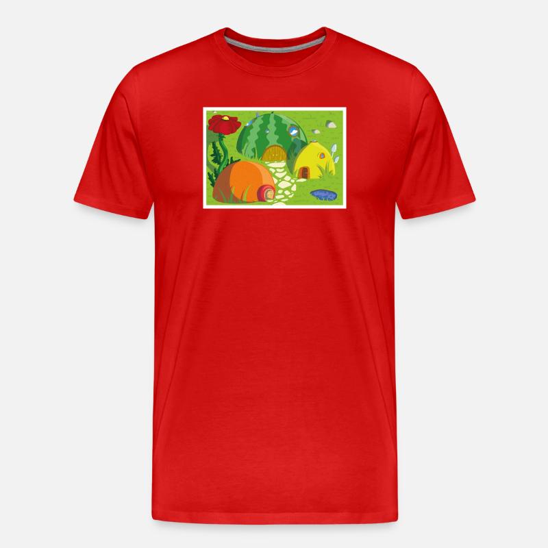 Obstdorf - Männer Premium Bio T-Shirt - Rot