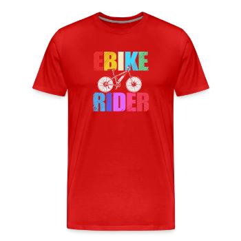 Vélo électrique EBike Vélo électrique - T-shirt bio Premium Homme - rouge - Devant - Damien (186cm)