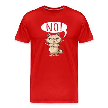 Euh, non, sarcasme & drôle de café au thé pour chat - T-shirt bio Premium Homme - rouge - Devant - Damien (186cm)
