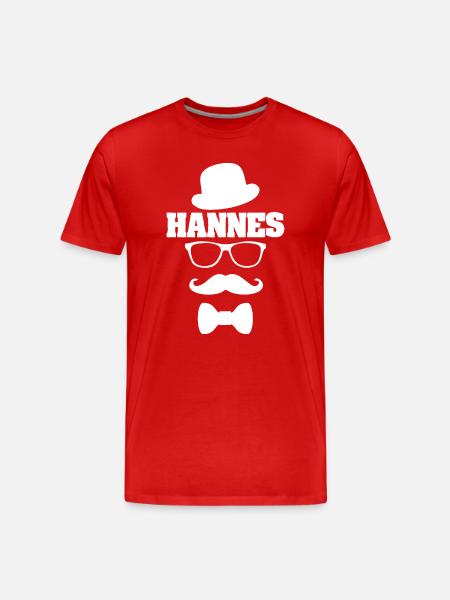 Hannes as a hipster - Men's Premium Organic T-Shirt - red