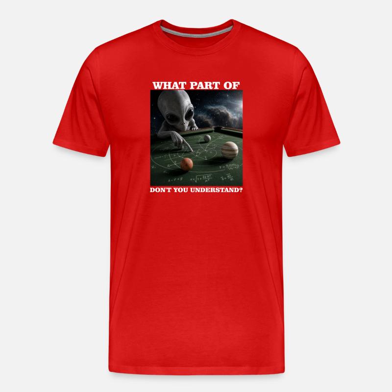 Billard-Physik-Alien-Nerd-Billardspieler - Männer Premium Bio T-Shirt - Rot