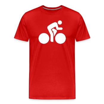 Radsportler, Fahrrad, Rennrad, Fahrradtour - Männer Premium Bio T-Shirt - Rot - Vorne - Damien (186cm)