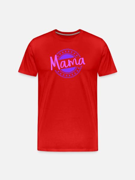Mom Stamp Star Logo Shirt - Men's Premium Organic T-Shirt - red