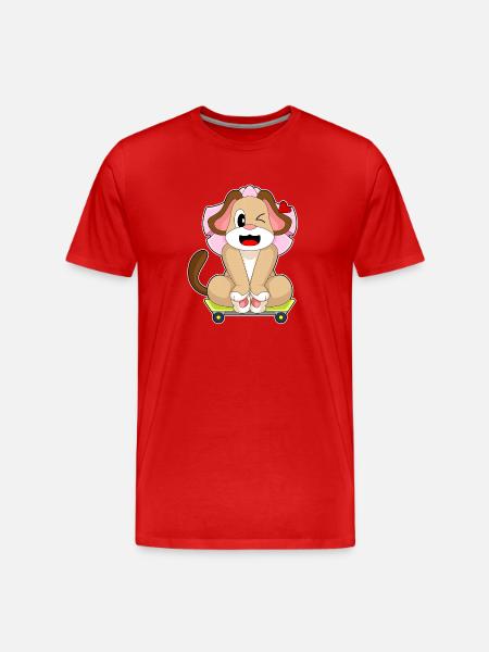 Dog Bridal Veil Wedding - Men's Premium Organic T-Shirt - red