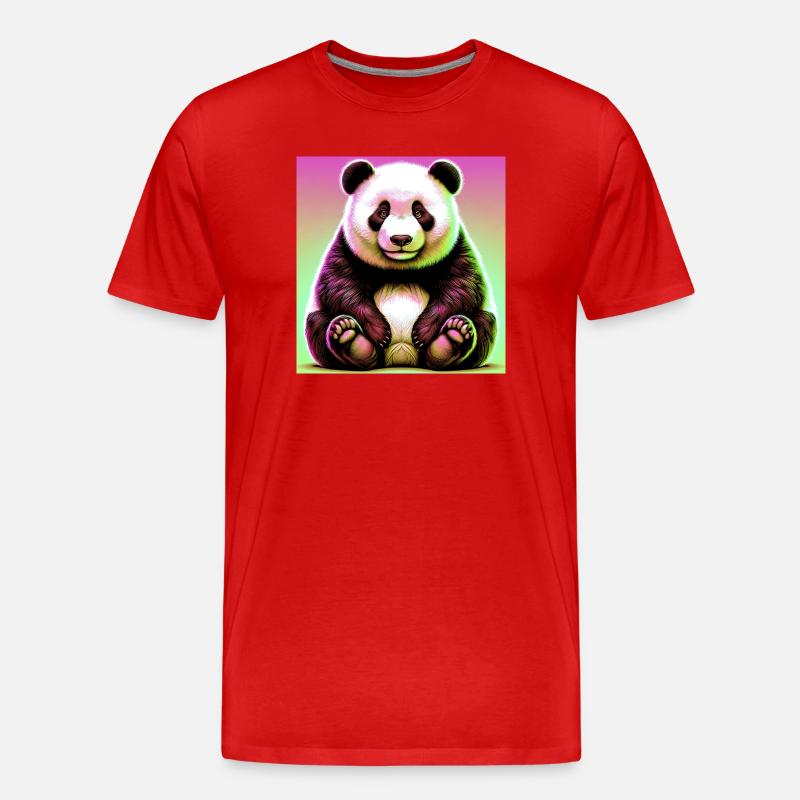Panda - Männer Premium Bio T-Shirt - Rot