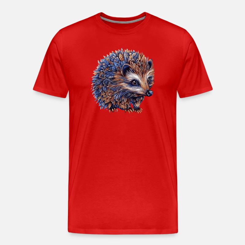 Igel Bunt - Männer Premium Bio T-Shirt - Rot
