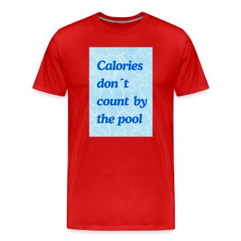 Kalorien zählen am Pool - Männer Premium Bio T-Shirt - Rot - Vorne - Damien (186cm)