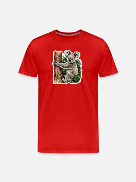 Koala sur l’arbre - T-shirt bio Premium Homme - rouge