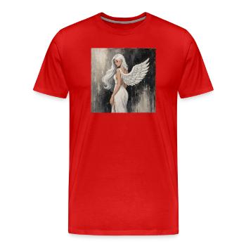 Himmelsengel in Weiß - Männer Premium Bio T-Shirt - Rot - Vorne - Damien (186cm)