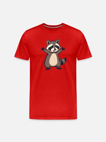 Raccoon - Men's Premium Organic T-Shirt - red