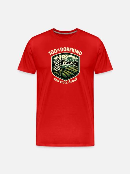 Dorfkind Ländliche Ernte - Männer Premium Bio T-Shirt - Rot