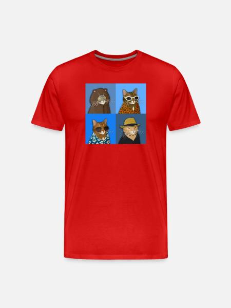Variété de chat tigré - T-shirt bio Premium Homme - rouge