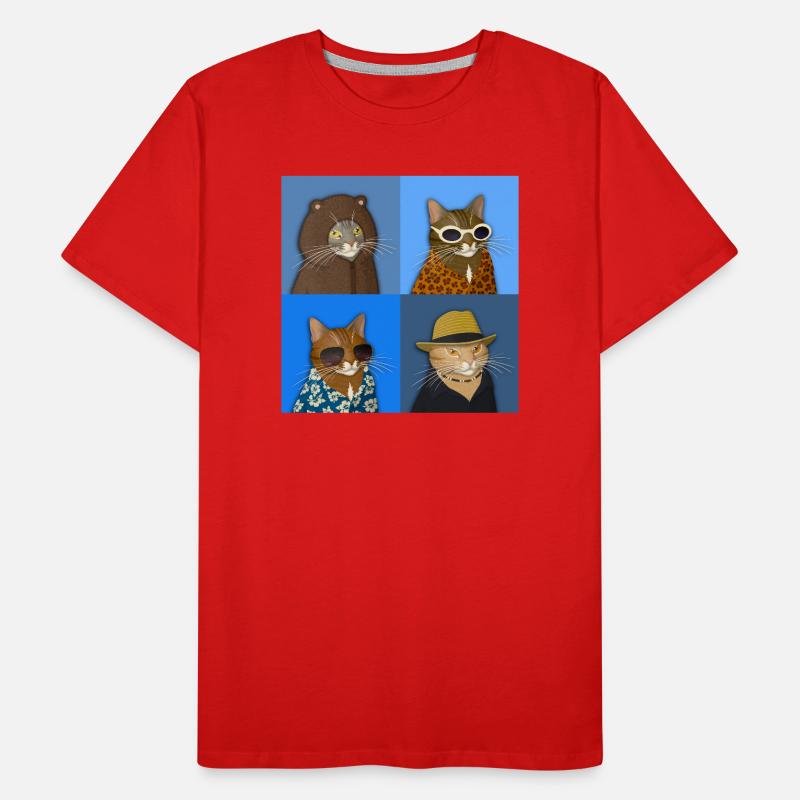 Variété de chat tigré T-shirt bio Premium Homme
