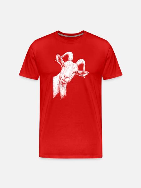 Lusitge peeking Ziege - Männer Premium Bio T-Shirt - Rot