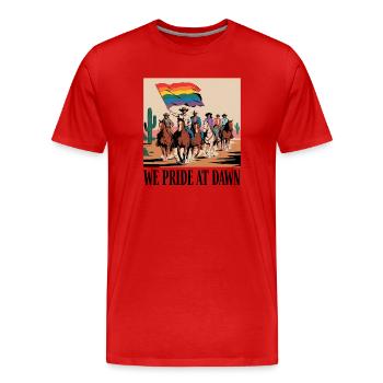 Pride Cowboy Rodeo Parade - Men's Premium Organic T-Shirt - red - Front - Damien (186cm)