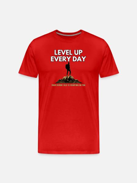 Level Up Every Day - Men's Premium Organic T-Shirt - red
