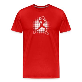 Geschenkidee für eine Running mit Running - Männer Premium Bio T-Shirt - Rot - Vorne - Damien (186cm)