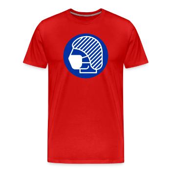 Filet à cheveux et masque facial, médecin, infirmière - T-shirt bio Premium Homme - rouge - Devant - Damien (186cm)