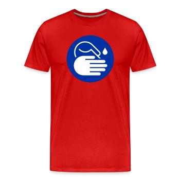 Wash Hands Icon - Men's Premium Organic T-Shirt - red - Front - Damien (186cm)