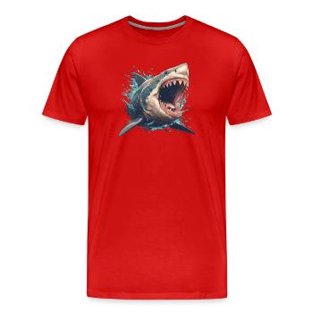 Grand requin blanc Grand requin blanc - T-shirt bio Premium Homme - rouge - Devant - Damien (186cm)