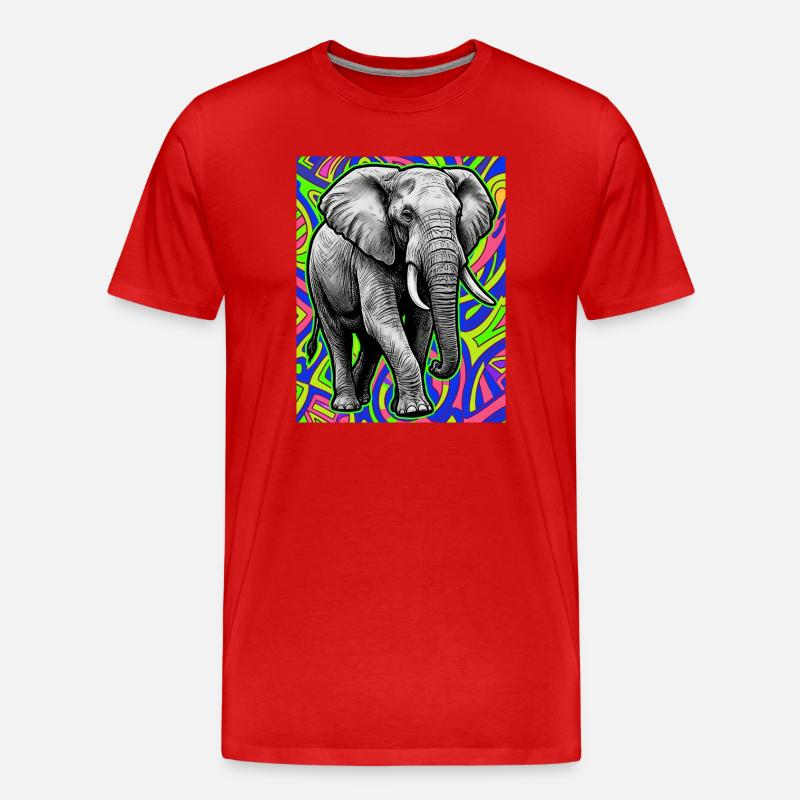Elefant - Männer Premium Bio T-Shirt - Rot