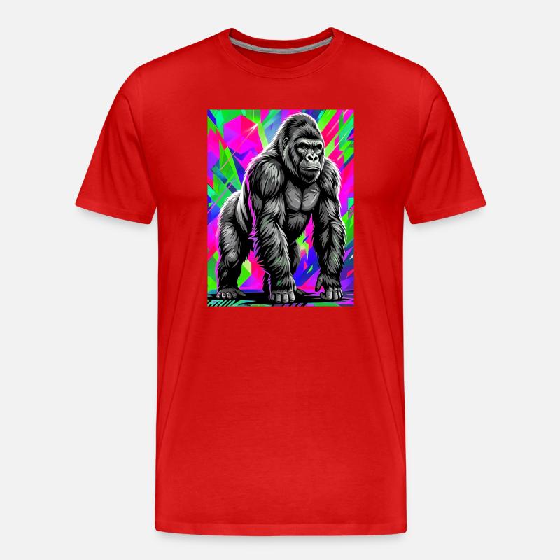 Gorilla - Männer Premium Bio T-Shirt - Rot