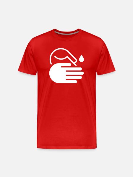 Wash Hands Icon - Men's Premium Organic T-Shirt - red