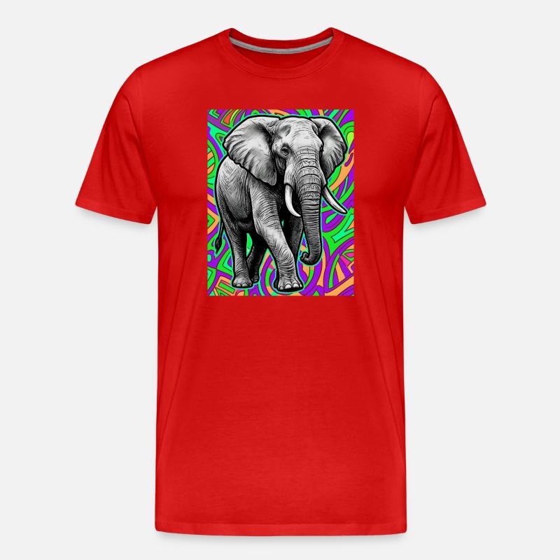 Elefant - Männer Premium Bio T-Shirt - Rot
