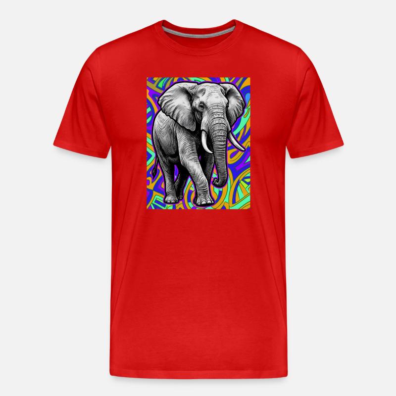 Elefant - Männer Premium Bio T-Shirt - Rot