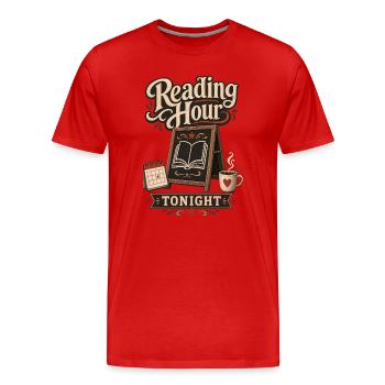 The Silent Book Club Reading Hour Tonight - Männer Premium Bio T-Shirt - Rot - Vorne - Damien (186cm)