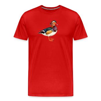 canard mandarin - T-shirt bio Premium Homme - rouge - Devant - Damien (186cm)