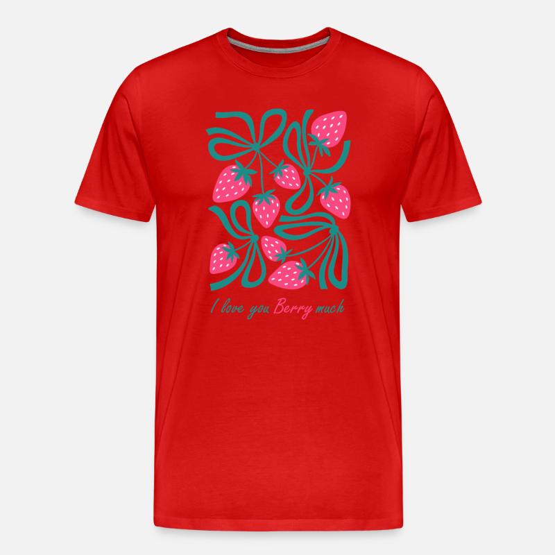 Reife Erdbeeren - Männer Premium Bio T-Shirt - Rot